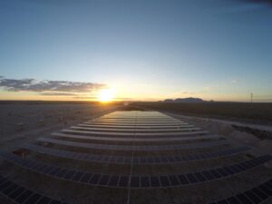 Sunset at the solar energy plant of Camargo, developed by Gransolar Group Sunset at the solar energy plant of Camargo, developed by Gransolar Group